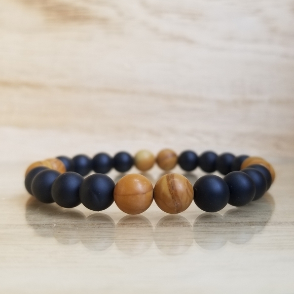 Tiger Skin Jasper Onyx Gemstone Stretch Br… - Picture 4 of 9